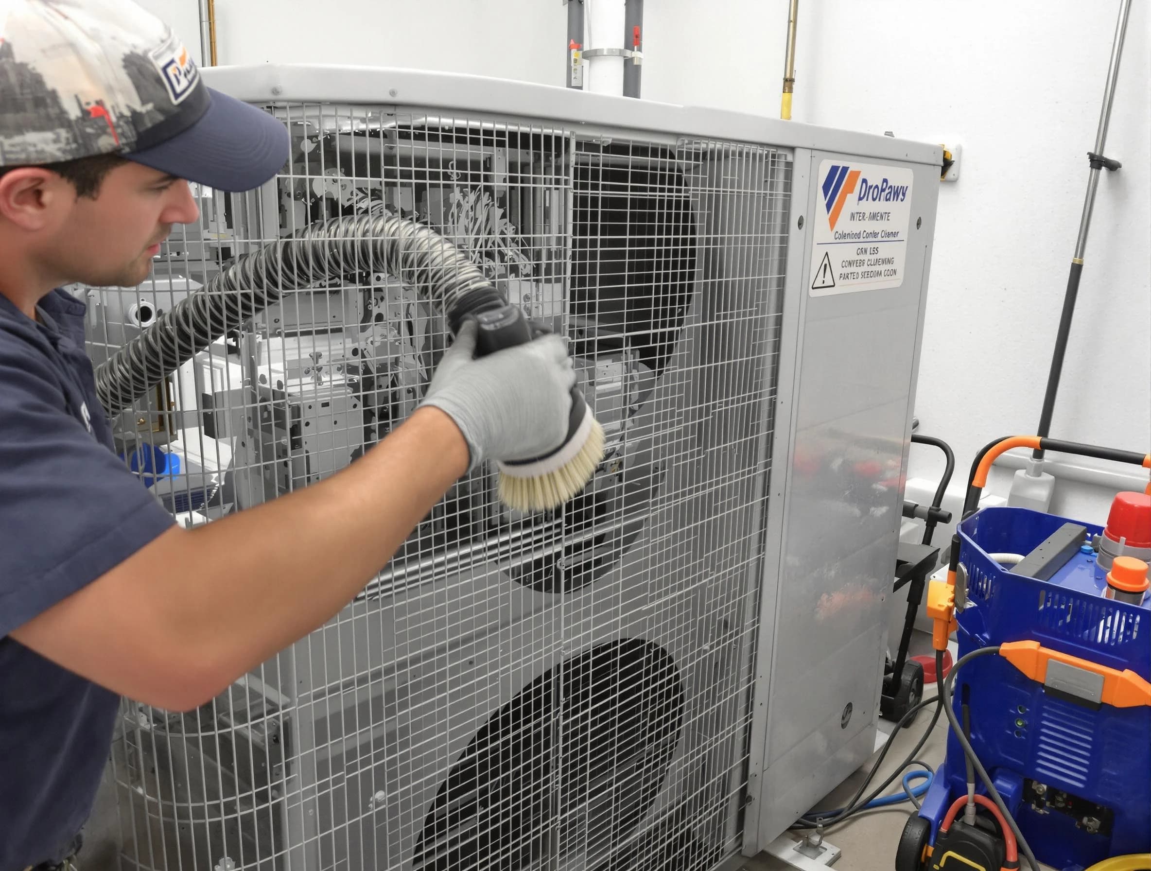 Portland Air Duct Cleaning specialist performing precision AC coil cleaning for improved system performance in Portland