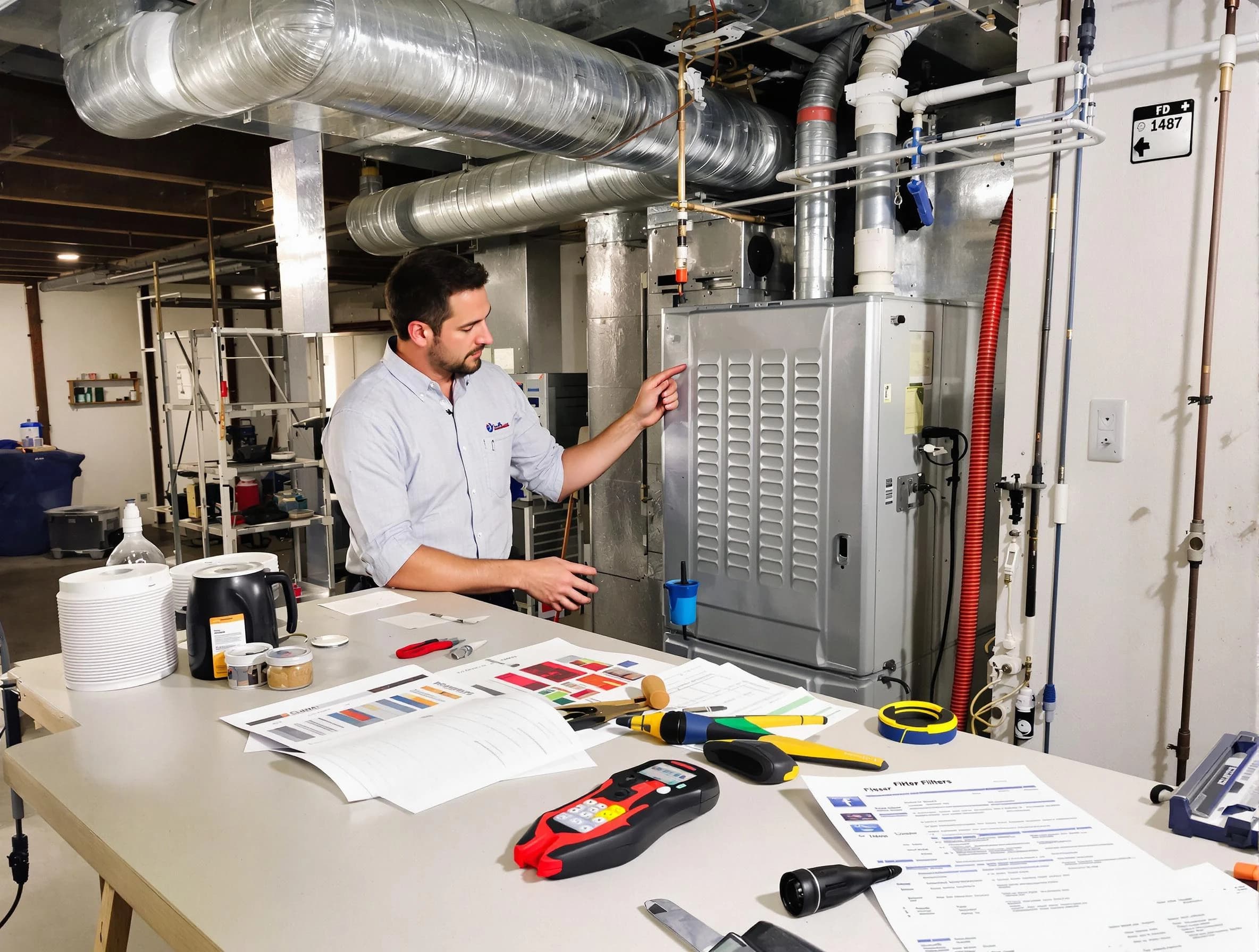 Portland Air Duct Cleaning inspector conducting detailed filter system evaluation using professional diagnostic tools in Portland