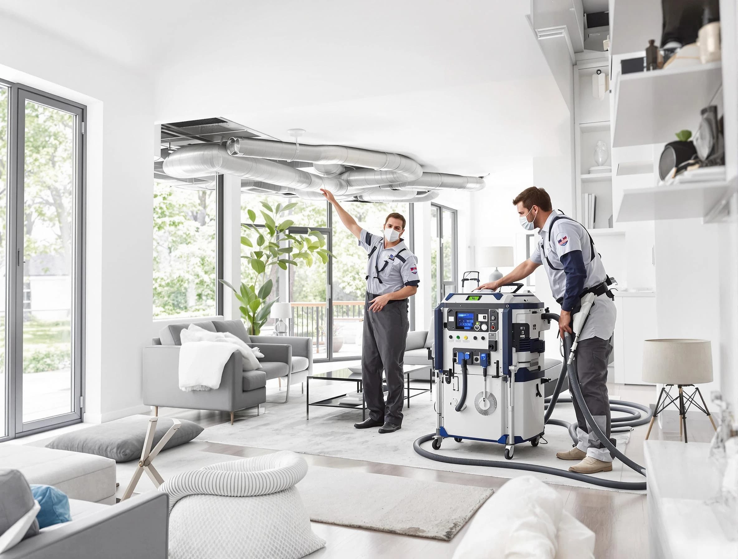 Portland Air Duct Cleaning professional conducting pure air duct cleaning with state-of-the-art equipment in Portland