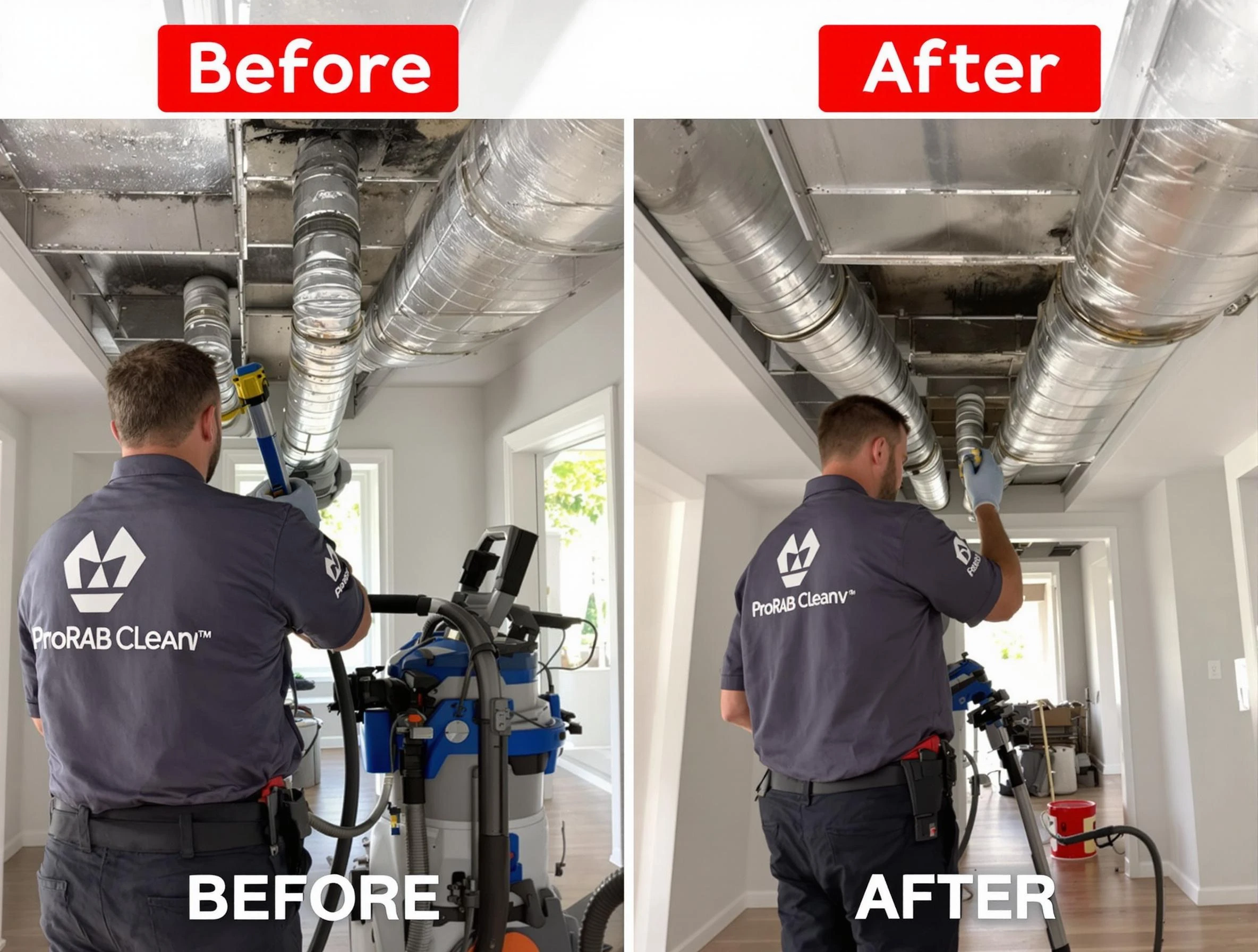 Portland Air Duct Cleaning expert performing thorough residential duct cleaning in a Portland home